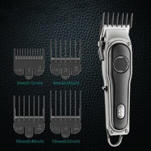 HARUE Hair Clippers for Men, Hair Clipper Adjustable Hair Trimmer Professional Hair Cutting Machine Barber Cordless Haircut Metal Clipper for Men (Color : Black with Box)