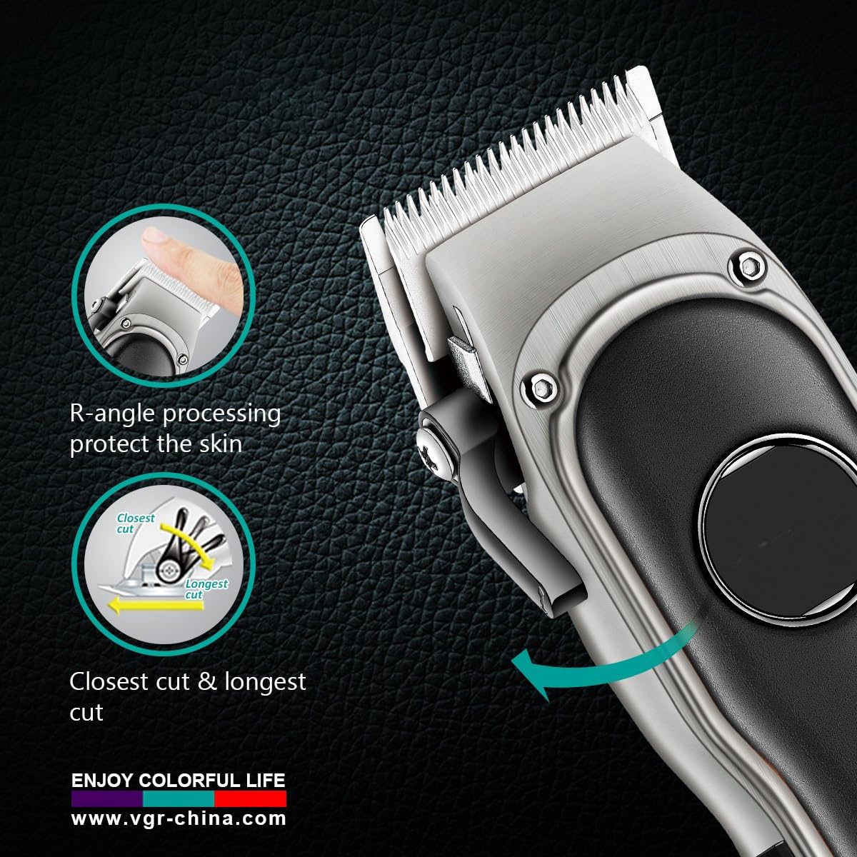 HARUE Hair Clippers for Men, Hair Clipper Adjustable Hair Trimmer Professional Hair Cutting Machine Barber Cordless Haircut Metal Clipper for Men (Color : Black with Box)