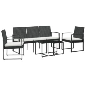 makastle 5-piece patio bistro set with coffee table & wicker armrests, small patio conversation set, all weather pe rattan chairs backyard garden furniture