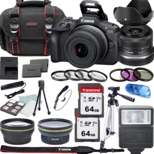 Canon EOS R100 Mirrorless Camera with 18-45mm Lens + Lens Filters + CASE + Accessory Bundle (Renewed)