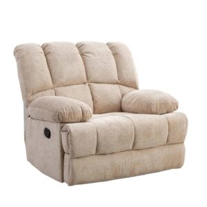 nahdu oversized rocker recliner chair, manual recliner single sofa couch, soft fabric overstuffed rocking chair