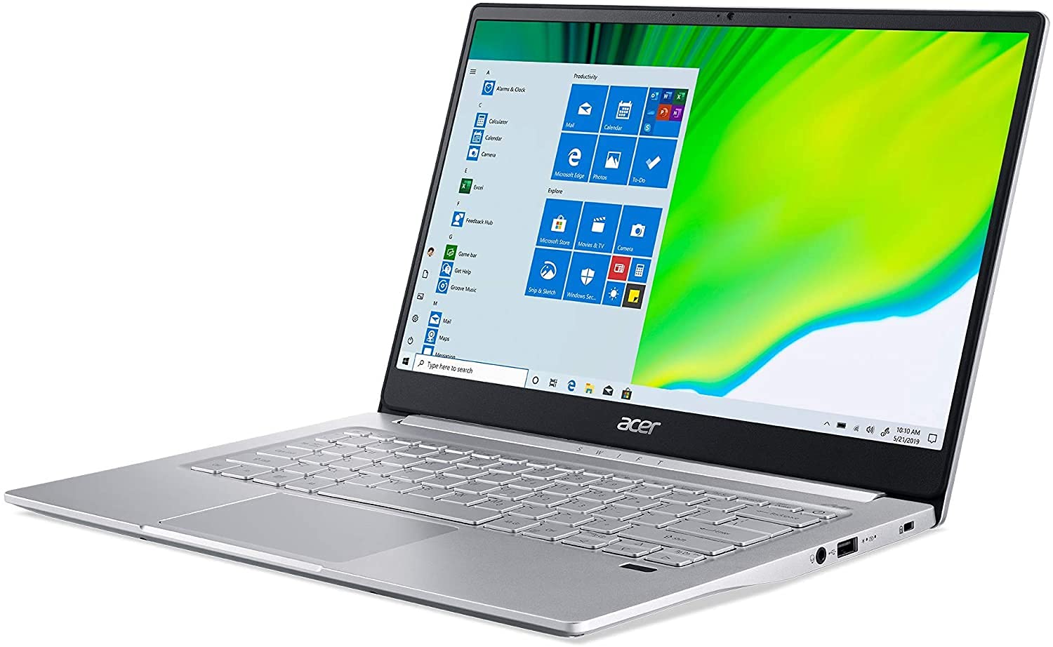 acer 2021 Swift 3 Laptop 14"" FHD 1920 x 1080 LED-Backlit AMD Ryzen 7 5700U 8-Core 8GB LPDDR4 2TB SSD Wi-Fi 6 Windows 10 Pro Bluetooth 5.2 Backlit Keyboard 720p HD Camera, Fingerprint, Pure Silver