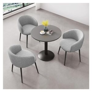 office reception room club table,1 table 3 chairs,small conference room tables,coffee table and chair set,round table simple kitchen dining table,meetings negotiation table,save space ( color : light