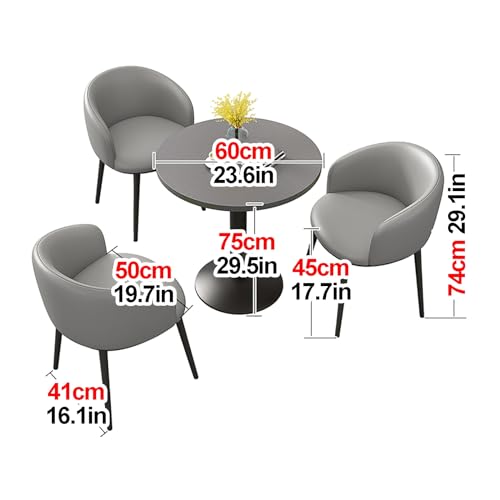 Office Reception Room Club Table,1 Table 3 Chairs,Small Conference Room Tables,Coffee Table And Chair Set,Round Table Simple Kitchen Dining Table,Meetings Negotiation Table,Save Space ( Color : Light