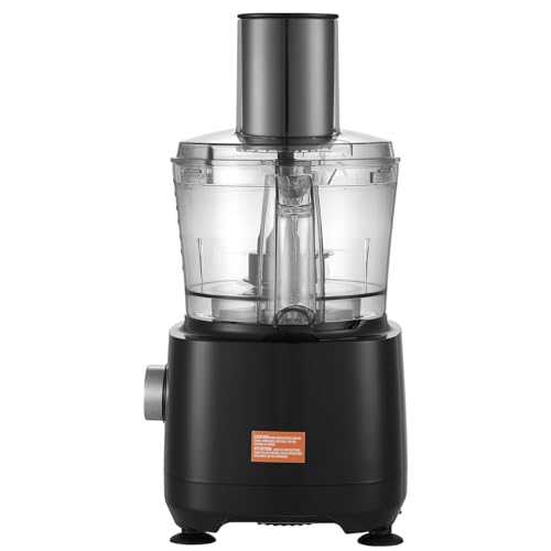 VEVOR Food Processor, 9 Cup Small Vegetable Chopper, 600 Watts 2 Speed Electric Meat Processors, 10Pcs Blade & Disc, Built-in Storage Drawer, Large Feed Chute & Pusher, Slice, Shred, Puree, dough