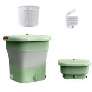 mkyoko portable washing machine foldable, 12l, mini small washer for apartments, dorm, camping, rv, travel, for underwear, baby clothes, small items (color : green)