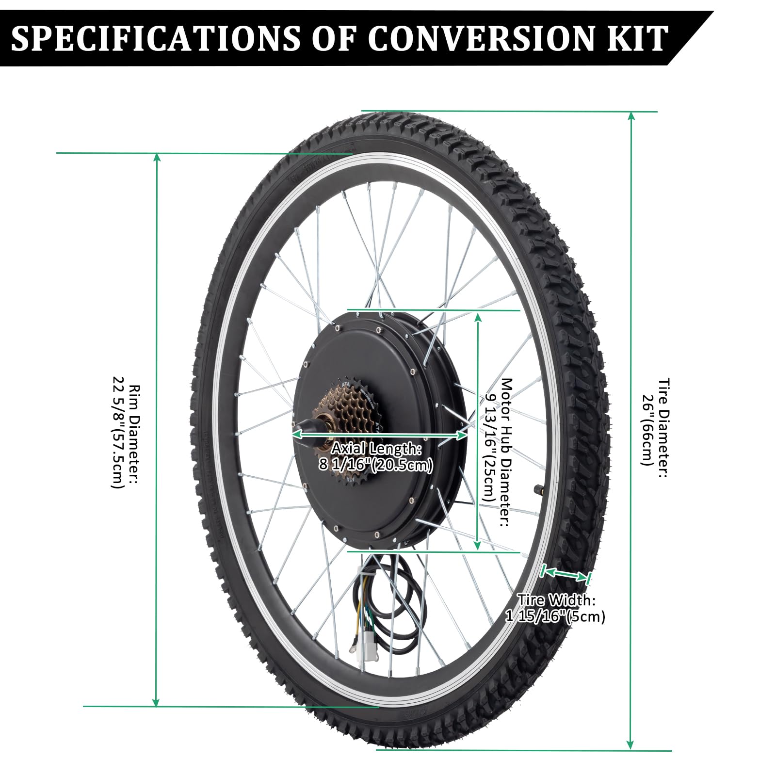 Ktaxon Electric Bike Conversion Kit, 48V 1000W Ebike Conversion Kit, 26" E-Bike Conversion Kits with PAS, LCD Display, Aluminum Alloy Frame and Gearless Hub Motor(Rear Wheel w/Flywheel)