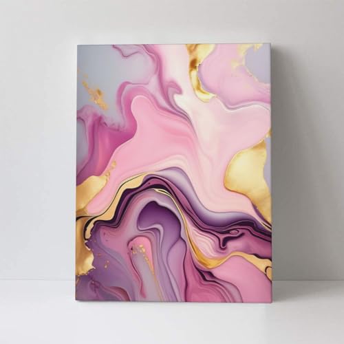 WEASYYDS Vintage Canvas Art Abstract Pink Purple Marble Print Decor Abstract Pink Picture Modern Poster For Girl Room Aesthetic Painting Gallery Decoration Unframed 12x24inch