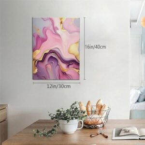 WEASYYDS Vintage Canvas Art Abstract Pink Purple Marble Print Decor Abstract Pink Picture Modern Poster For Girl Room Aesthetic Painting Gallery Decoration Unframed 12x24inch