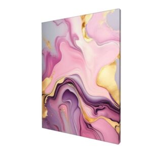 WEASYYDS Vintage Canvas Art Abstract Pink Purple Marble Print Decor Abstract Pink Picture Modern Poster For Girl Room Aesthetic Painting Gallery Decoration Unframed 12x24inch