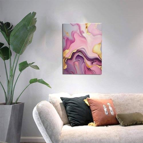 WEASYYDS Vintage Canvas Art Abstract Pink Purple Marble Print Decor Abstract Pink Picture Modern Poster For Girl Room Aesthetic Painting Gallery Decoration Unframed 12x24inch