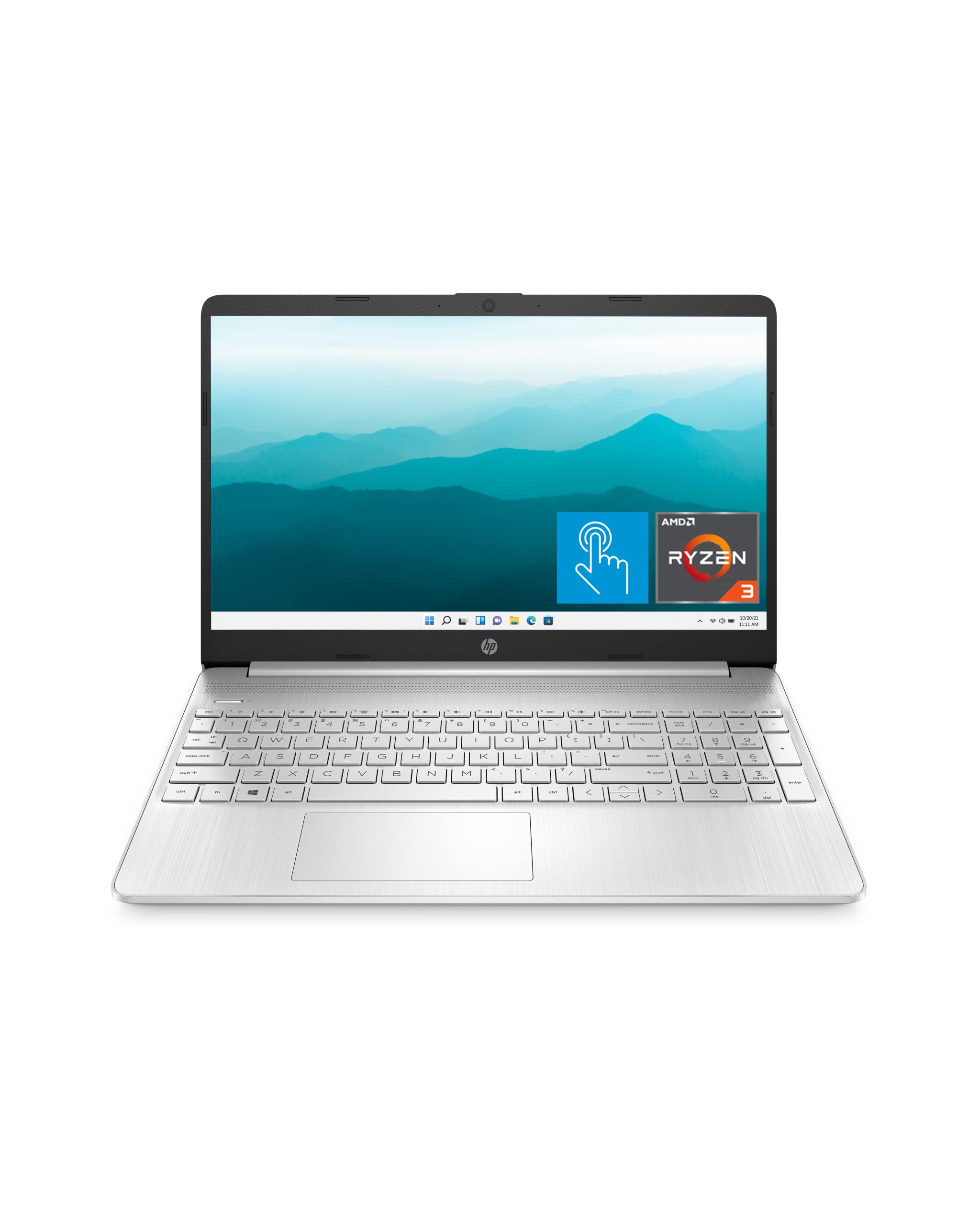 HP 2023 15.6-inch HD Micro-Edge Laptop, AMD Ryzen 3-3250U Processor, 16GB RAM, 1TB SSD Storage, Windows 11 Home, Long-Lasting Battery, Fast Charge, 720p Webcam, Natural Silver