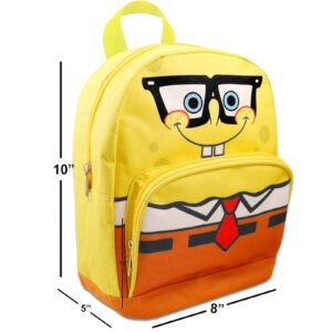 SpongeBob SquarePants Spongebob Mini Backpack for Teens - 10” Canvas Backpack with Front Pocket Plus Bookmark | Spongebob Backpack Purse Bundle