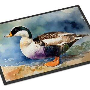 Caroline's Treasures DAC3204MAT Common Eider Duck Doormat Front Door Mat Indoor Outdoor Rugs for Entryway, Non Slip Washable Low Pile, 18H X 27W