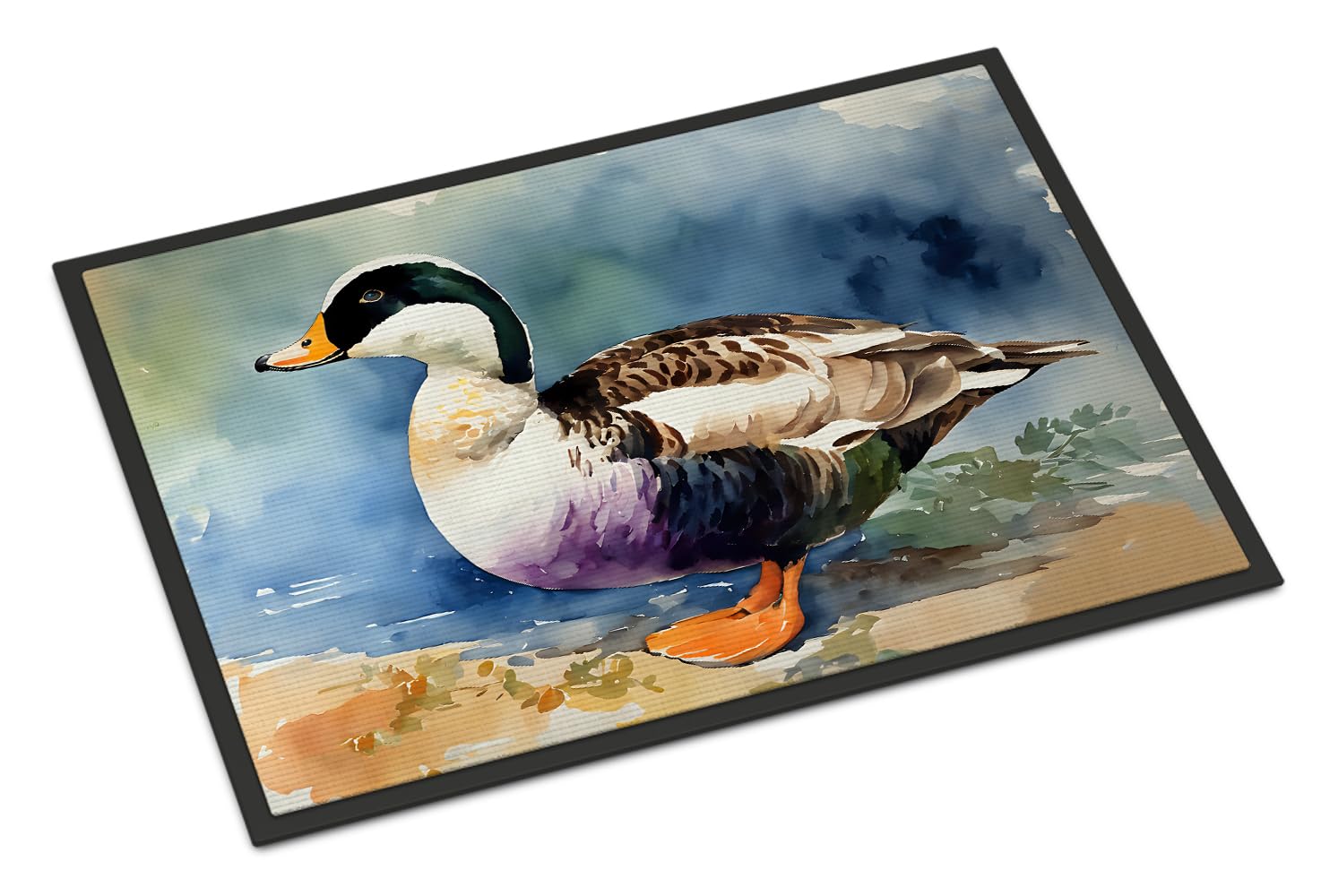 Caroline's Treasures DAC3204MAT Common Eider Duck Doormat Front Door Mat Indoor Outdoor Rugs for Entryway, Non Slip Washable Low Pile, 18H X 27W