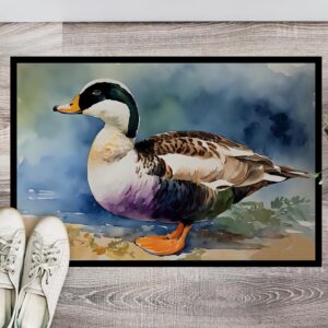 Caroline's Treasures DAC3204MAT Common Eider Duck Doormat Front Door Mat Indoor Outdoor Rugs for Entryway, Non Slip Washable Low Pile, 18H X 27W