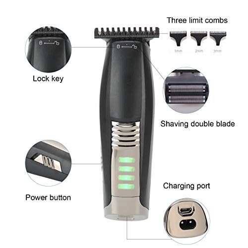 Dioche Electric Hair Clipper, USB Rechargeable Beard Trimmer Shaver, Cordless Trimmer for Men, Fast Cutting, R Shaped Cutter Head, 600mAh Battery, 85 min Use Time, 2h Charging Time