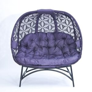 FlowerHouse FHPC400-FOL-SET Cozy Pumpkin Loveseat Flower of Life Conversation Set, Purple