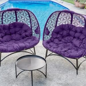 FlowerHouse FHPC400-FOL-SET Cozy Pumpkin Loveseat Flower of Life Conversation Set, Purple