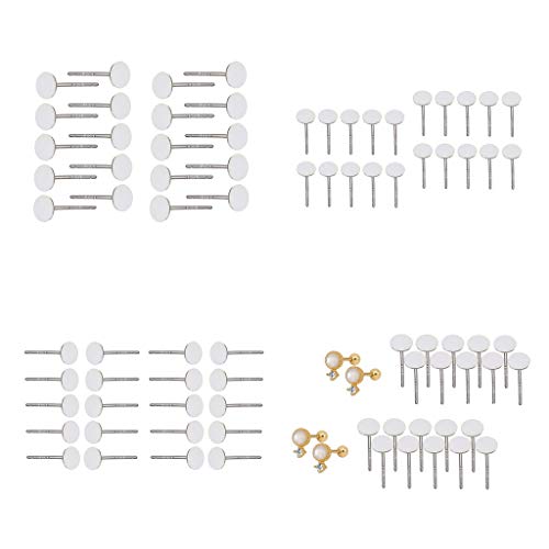 Milageto 20pc Sterling Silver Earrings Stud Posts with Stud Earring - Sliver, 6mm, 3mm