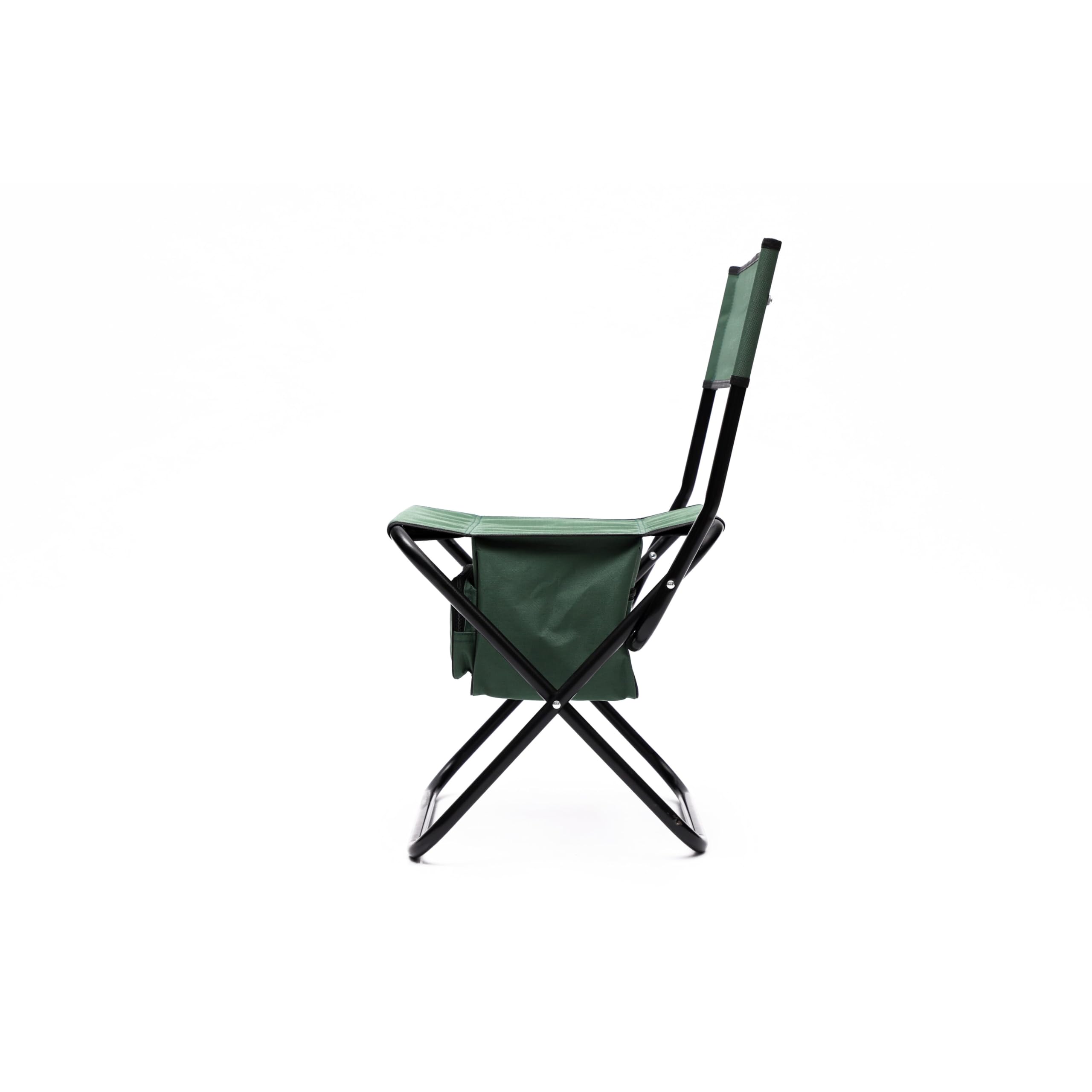 2-Piece Set Folding Outdoor Camping Chair with Storage Bag Portable for Picnics Lbs Weight Capacity Green Steel