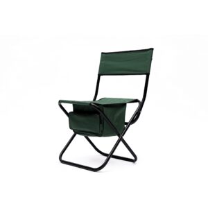 2-Piece Set Folding Outdoor Camping Chair with Storage Bag Portable for Picnics Lbs Weight Capacity Green Steel