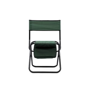 2-Piece Set Folding Outdoor Camping Chair with Storage Bag Portable for Picnics Lbs Weight Capacity Green Steel