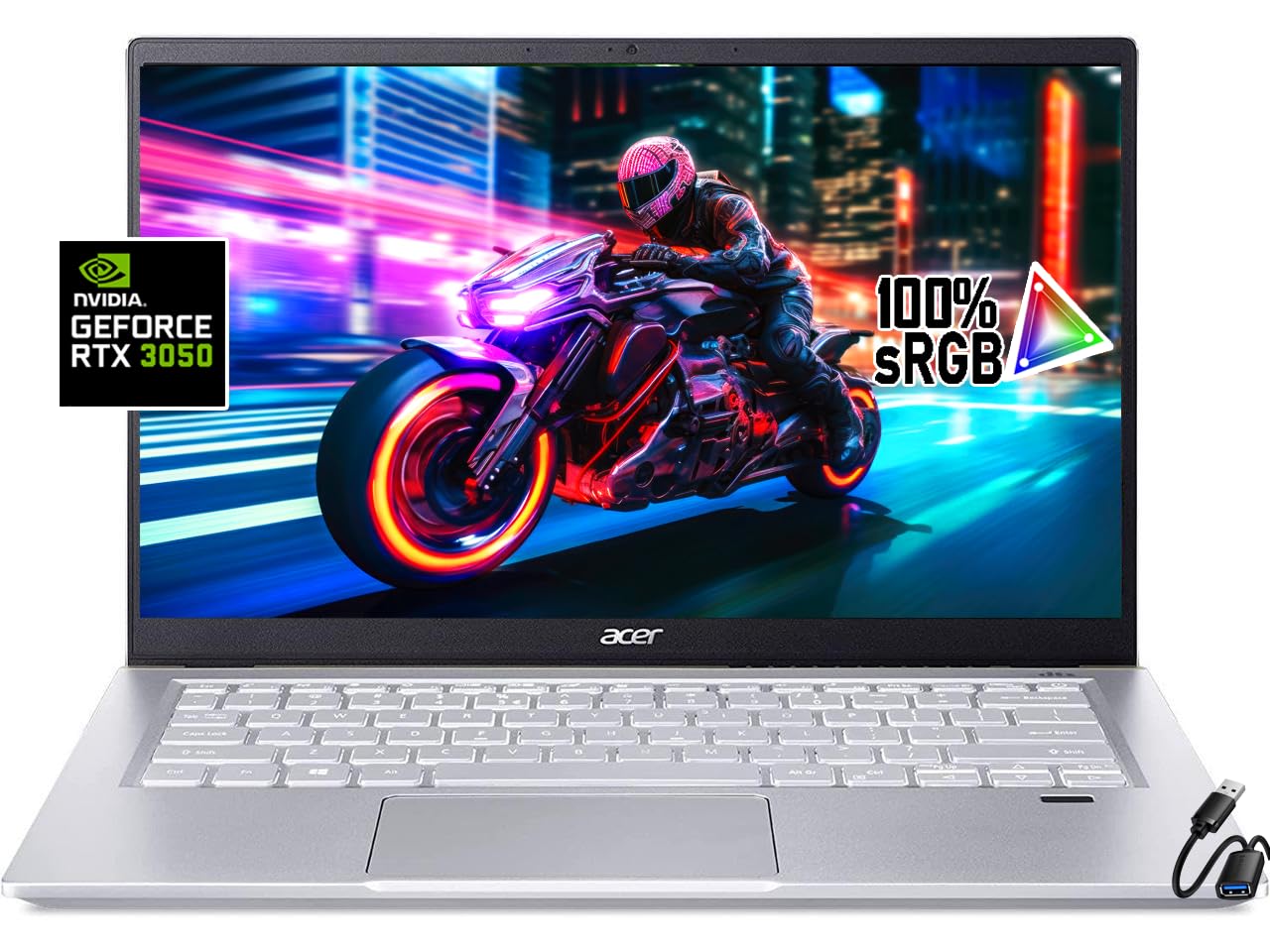 Acer Swift X 14" FHD 100% sRGB Slim Laptop, AMD Ryzen 5 5600U, NVIDIA GeForce RTX 3050, Backlit Keyboard, Wi-Fi 6, Windows 11 Home, w/HDMI (8GB LPDDR4X RAM | 2TB PCIe SSD)