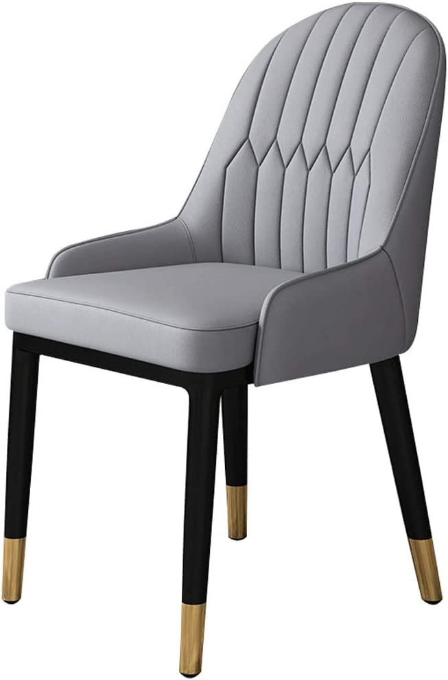 SHAWLA Chairs Modern Dining Kitchen Room Chairs PU Leather High Back Soft Seat Metal Legs,Side Chairs for Living Room Dining Chairs (Color:Grey)