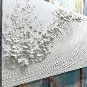 Yika Art Canvas Paintings, Wall Art Thick Texture Sea Wave Painting Modern Gorgeous Abstract Hand Painted Abstract Oil Painting on Canvas Modern Wall Art Decor 24x48 inches