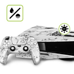 Head Case Designs White and Gold Marble Vinyl Faceplate Sticker Gaming Skin Decal Cover Compatible with Sony PlayStation 5 PS5 Disc Edition Console