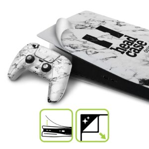 Head Case Designs White and Gold Marble Vinyl Faceplate Sticker Gaming Skin Decal Cover Compatible with Sony PlayStation 5 PS5 Disc Edition Console