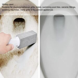 MOUMOUTEN 2pcs Pumice Stone Toilet Bowl Cleaner Efficient Toilet Bowl Cleaner Brush with Curved PP Handlee for Tiles BBQ Grills