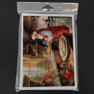 Caroline's Treasures DAC3315GCA7P Cookies with Santa Claus Greeting Cards Pack of 8 Blank Cards with Envelopes Whimsical A7 Size 5x7 Blank Note Cards