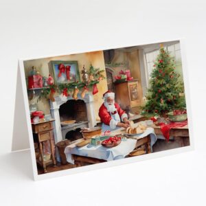 caroline's treasures dac3313gca7p cookies with santa claus greeting cards pack of 8 blank cards with envelopes whimsical a7 size 5x7 blank note cards