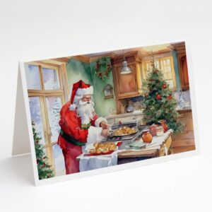 caroline's treasures dac3294gca7p cookies with santa claus father christmas greeting cards pack of 8 blank cards with envelopes whimsical a7 size 5x7 blank note cards