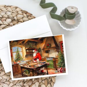 Caroline's Treasures DAC3293GCA7P Cookies with Santa Claus Father Christmas Greeting Cards Pack of 8 Blank Cards with Envelopes Whimsical A7 Size 5x7 Blank Note Cards