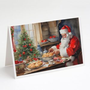 caroline's treasures dac3286gca7p cookies with santa claus greeting cards pack of 8 blank cards with envelopes whimsical a7 size 5x7 blank note cards