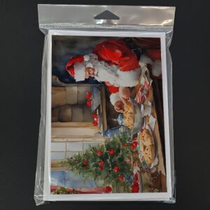 Caroline's Treasures DAC3286GCA7P Cookies with Santa Claus Greeting Cards Pack of 8 Blank Cards with Envelopes Whimsical A7 Size 5x7 Blank Note Cards