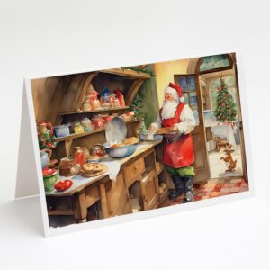 caroline's treasures dac3310gca7p cookies with santa claus greeting cards pack of 8 blank cards with envelopes whimsical a7 size 5x7 blank note cards