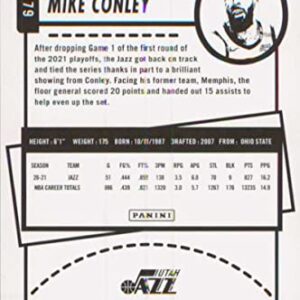 2021-22 NBA Hoops #179 Mike Conley Utah Jazz Official Panini Basketball Card (Stock Photo Shown, card is straight from Pack and Box in Raw Ungraded Condition)