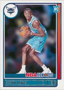 2021-22 nba hoops #209 scottie lewis rc rookie charlotte hornets official panini basketball card (stock photo shown, card is straight from pack and box in raw ungraded condition)