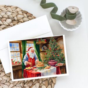 Caroline's Treasures DAC3304GCA7P Cookies with Santa Claus Papa Noel Greeting Cards Pack of 8 Blank Cards with Envelopes Whimsical A7 Size 5x7 Blank Note Cards