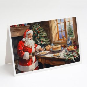 caroline's treasures dac3291gca7p cookies with santa claus greeting cards pack of 8 blank cards with envelopes whimsical a7 size 5x7 blank note cards