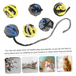 BESTOYARD 6pcs Fuzzy Kitten Balls Kitten Toys Dish Drainer with Lid Cat Balls Toys for Indoor Cats Reusable at Scratcher Toys for Cats Kitten Scratchers Kitten Soft Pet Cat Supplies Plush