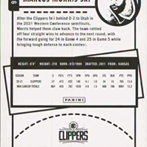 2021-22 NBA Hoops #106 Marcus Morris Sr. Los Angeles Clippers Official Panini Basketball Card (Stock Photo Shown, card is straight from Pack and Box in Raw Ungraded Condition)