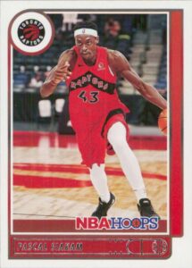 2021-22 nba hoops #79 pascal siakam toronto raptors official panini basketball card (stock photo shown, card is straight from pack and box in raw ungraded condition)