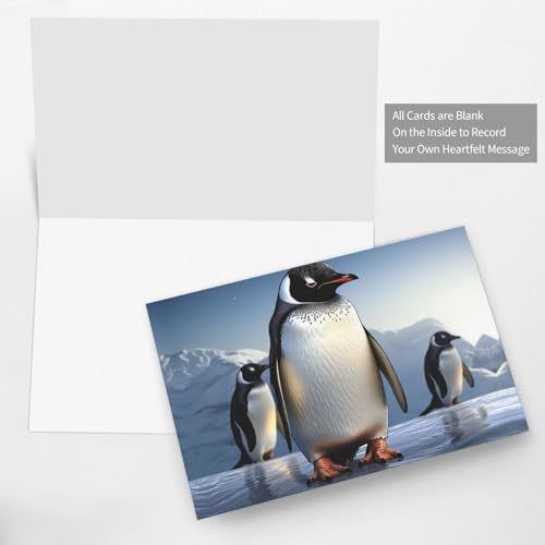 VducK Birthday Cards Penguin Printed Blank Cards Greeting Card With Envelopes Funny Thank You Card For All Occasions Wedding