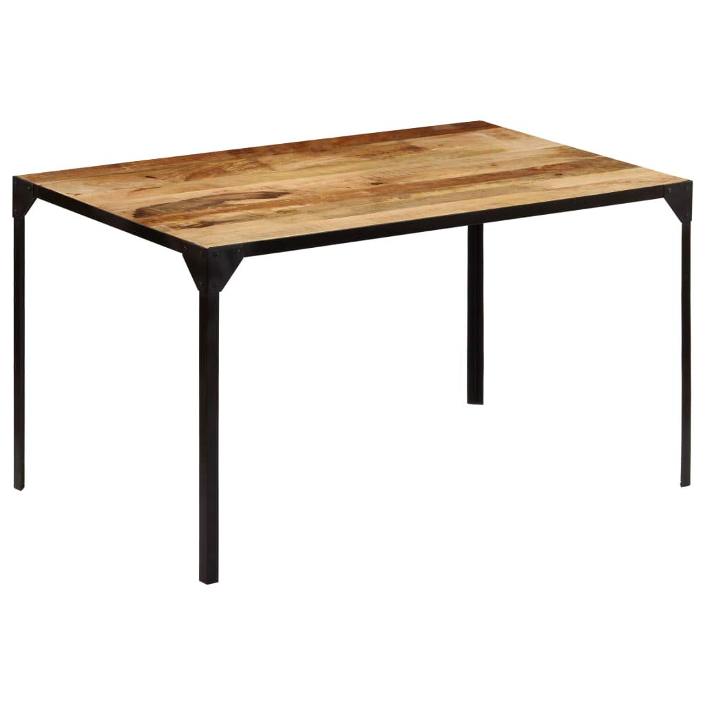 VRAXO Dining Table 55.1"x31.5"x29.9" Solid Mango Wood,Kitchen & Dining Room Tables-58.52lbs