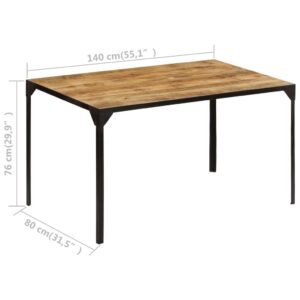 VRAXO Dining Table 55.1"x31.5"x29.9" Solid Mango Wood,Kitchen & Dining Room Tables-58.52lbs